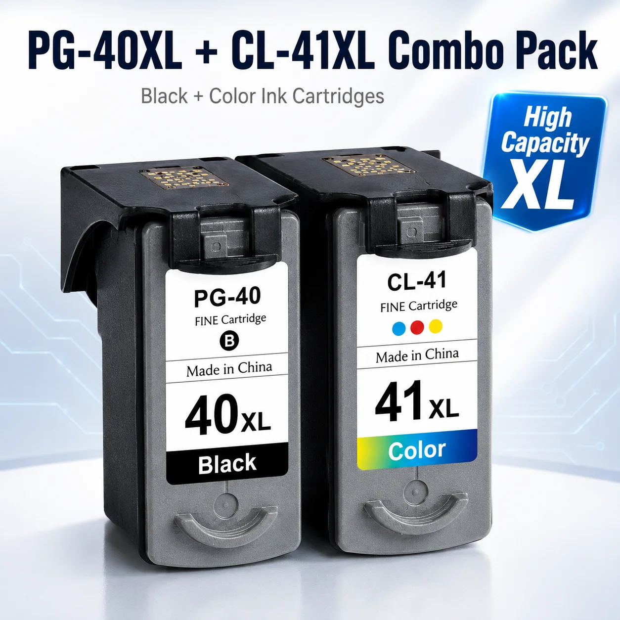 PG-40XL CL-41XL Ink Cartridge Compatible for Canon PIXMA MP140 MP150 MP160 IP1800 MX300 Printer Black Color Ink