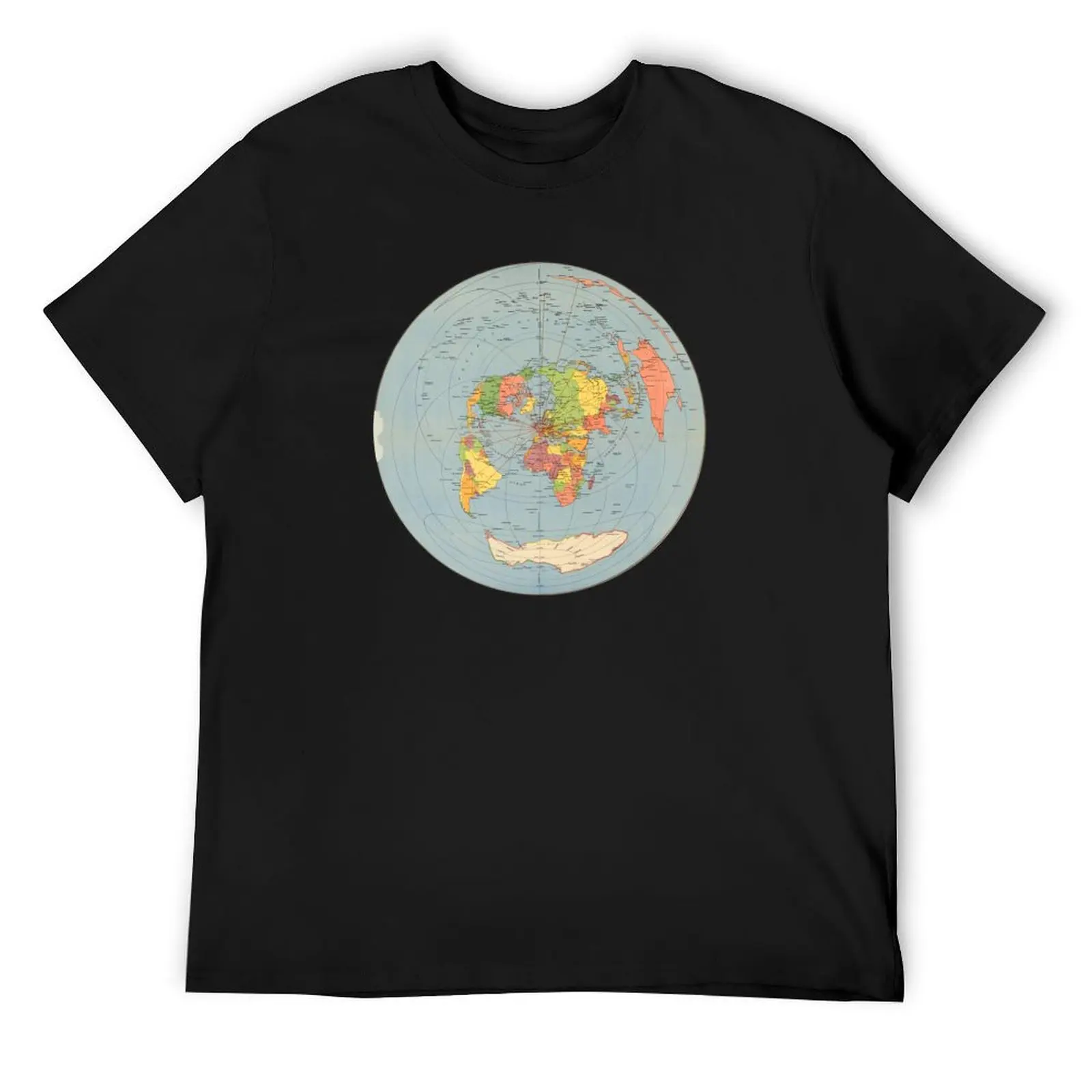 FLAT EARTH - Air Map 1947, футболка London, кавайная одежда, забавные футболки с мемми, футболка большого размера, футболка для мужчин