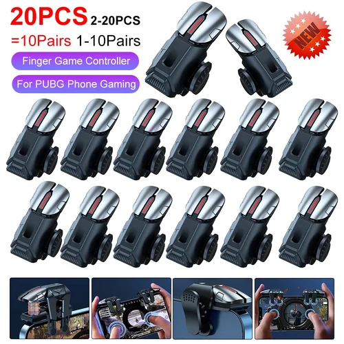 1-10 pares G21 juego de teléfono móvil gatillo Gamepad Joystick 6 dedos objetivo tiro juego de deportes electrónicos yemas de los dedos para controlador de juego PUBG