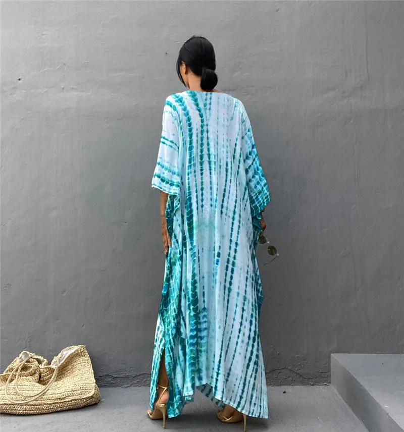 Plus Size Women Beachwear Long Beach Coverups Kaftan Casual Caftan Dress Swimwear cover ups