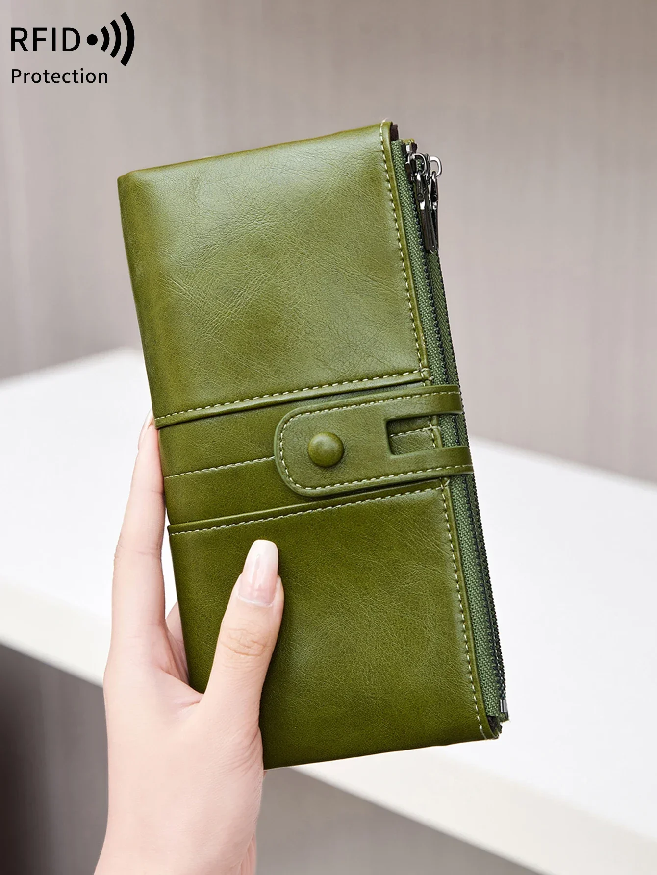 Fashion Women Wallet Vintage Folding Strap Double Zipper Pocket Short Card Holder High Quality LuxuryPortable Clutch Card Holder