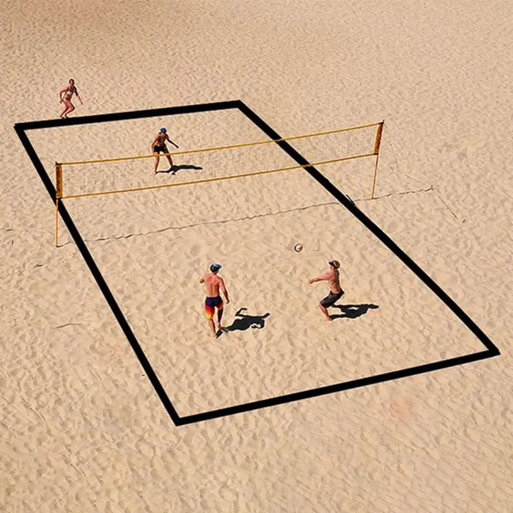 26.3' X 52.6' Volleyball Line For Sand 2.5inch Wide Boundary Beach Volleyball Lines With Sand Bag Outdoor Sand Backyard Grass