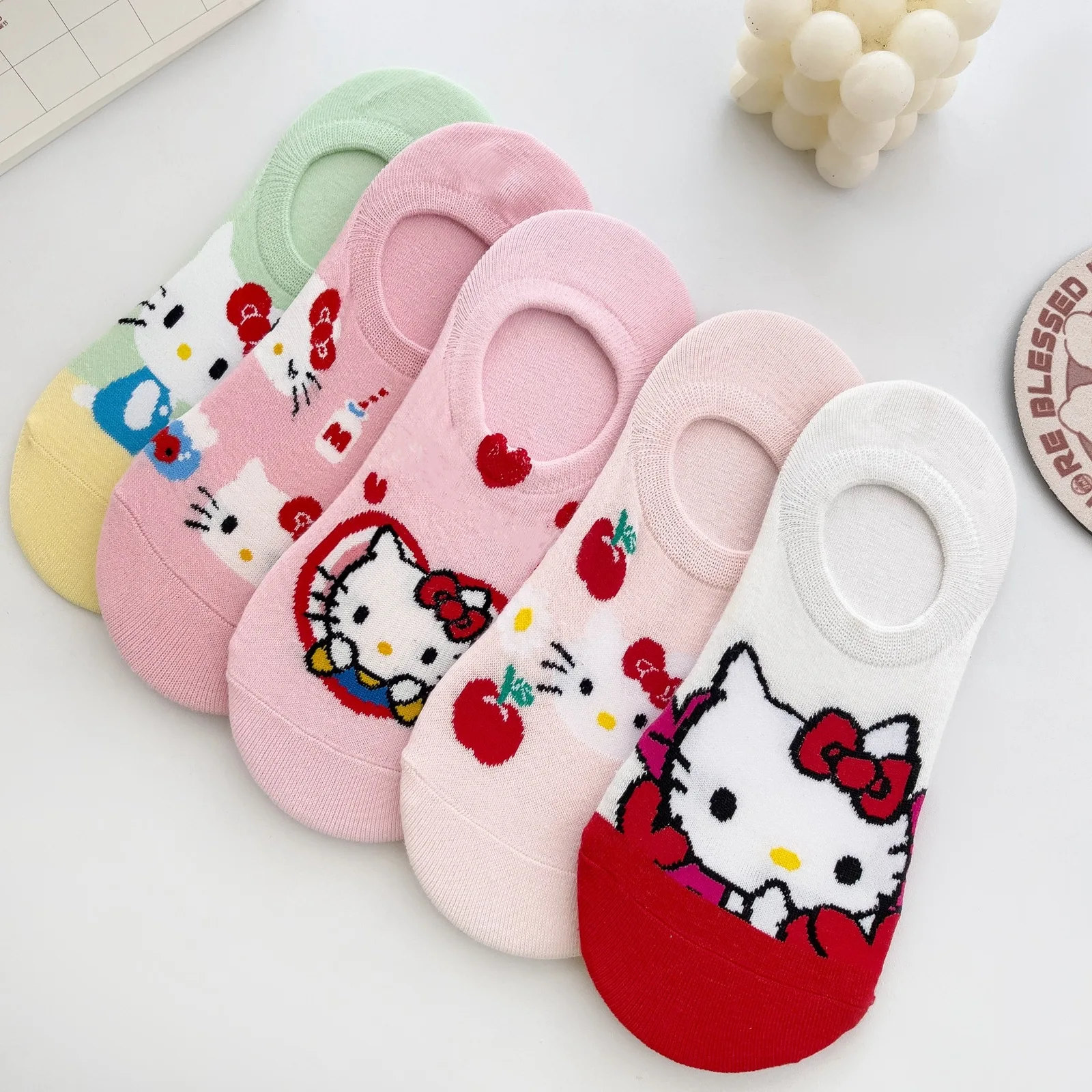 5Pairs For Kuromi Socks Pochacco Kawaii Cartoon Summer New Anime Fashionable Soft Sweat-Absorbing and Breathable Cotton Gift
