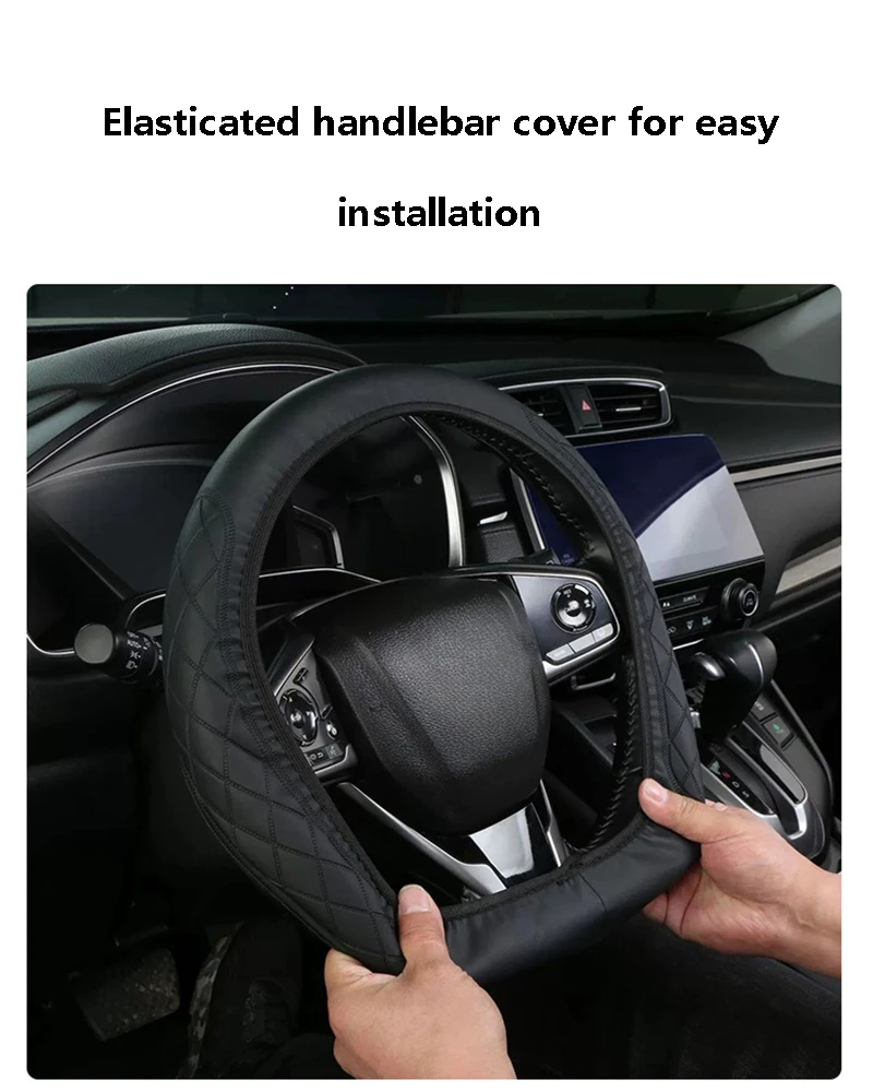 1PC Car Steering Wheel Cover Anti Slip Pu Leather Steering Protector Anti Scratch Steer Wheel Cover Universal for 37-39cm