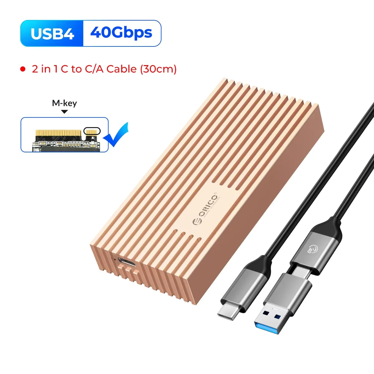 ORICO-USB m.2 ssdケース、40gbps、m2、nvme、thunderbolt 3、4、usb