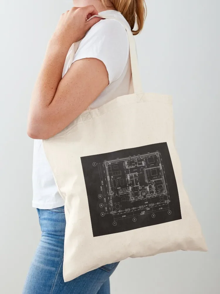 Detailed architectural private house floor plan, apartment layout, blueprint. Vector illustration Tote Bag