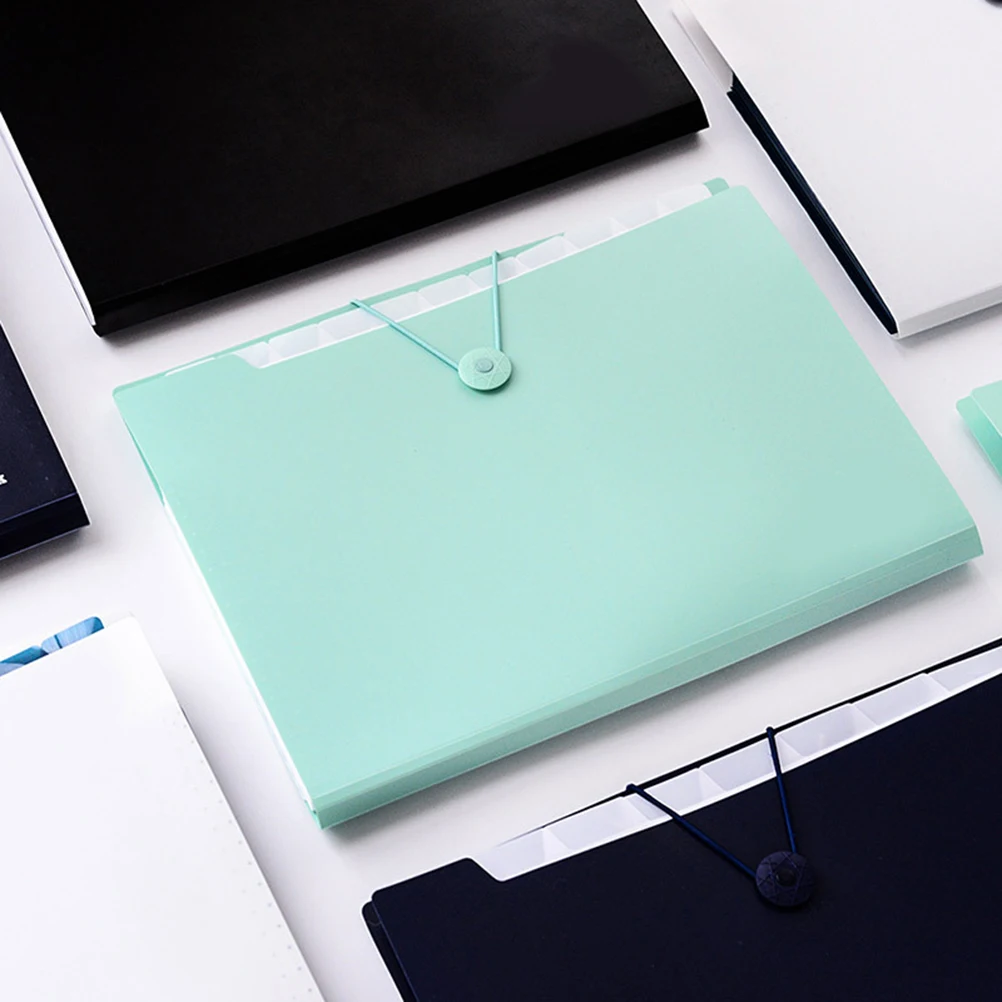 

1pc Plastic File Folders Multilayer A4 Snap Closure Accordion Bright Color Expandable Pockets Tab Index Document Organizer Home