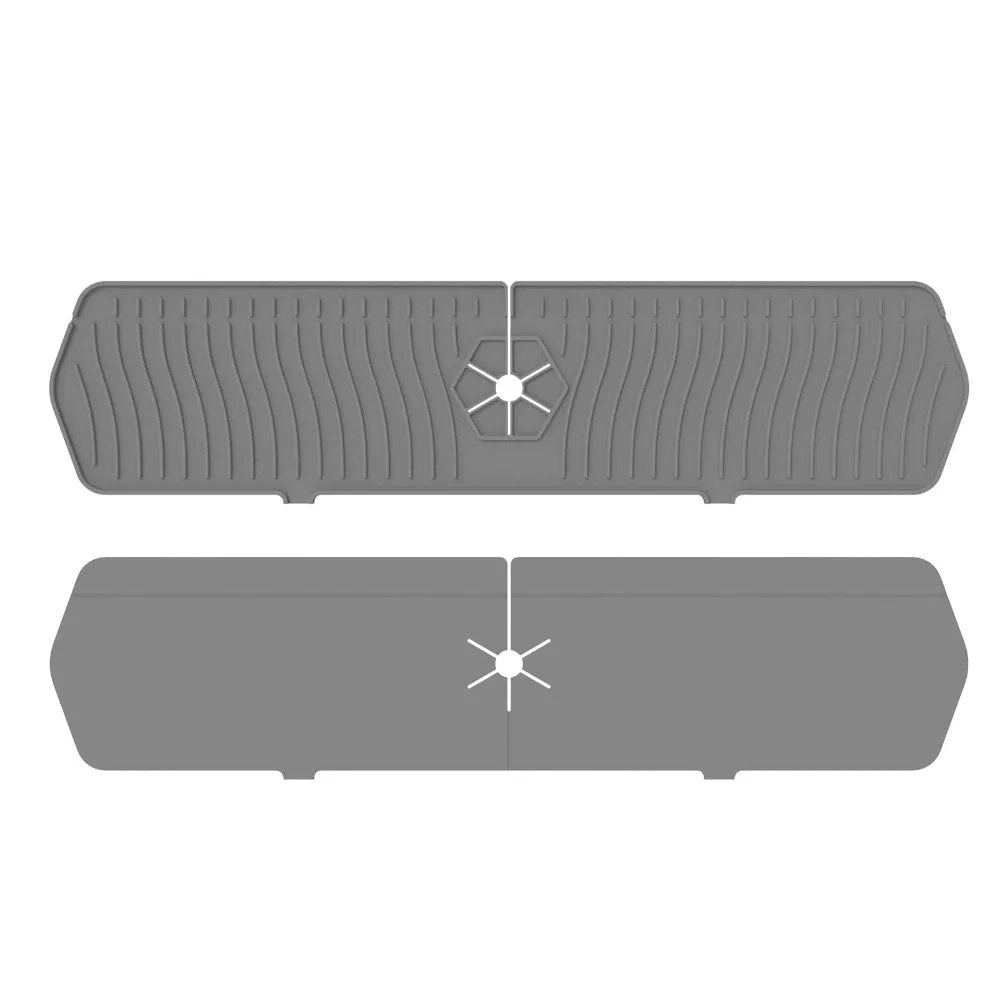 Silicone Sink Splash Guard Foldable Flexible Dish Soap Sponge Holder Splashproof Multi-functional Faucet Mat for Kitchen