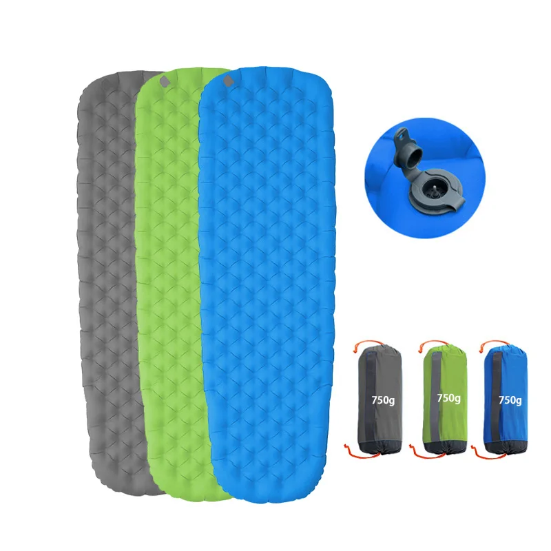 

Durable Outdoor 40D Nylon TPU Ultralight Inflatable Sleeping Pad for Camping Waterproof Air Mattress Camping Mat With Pump Sack