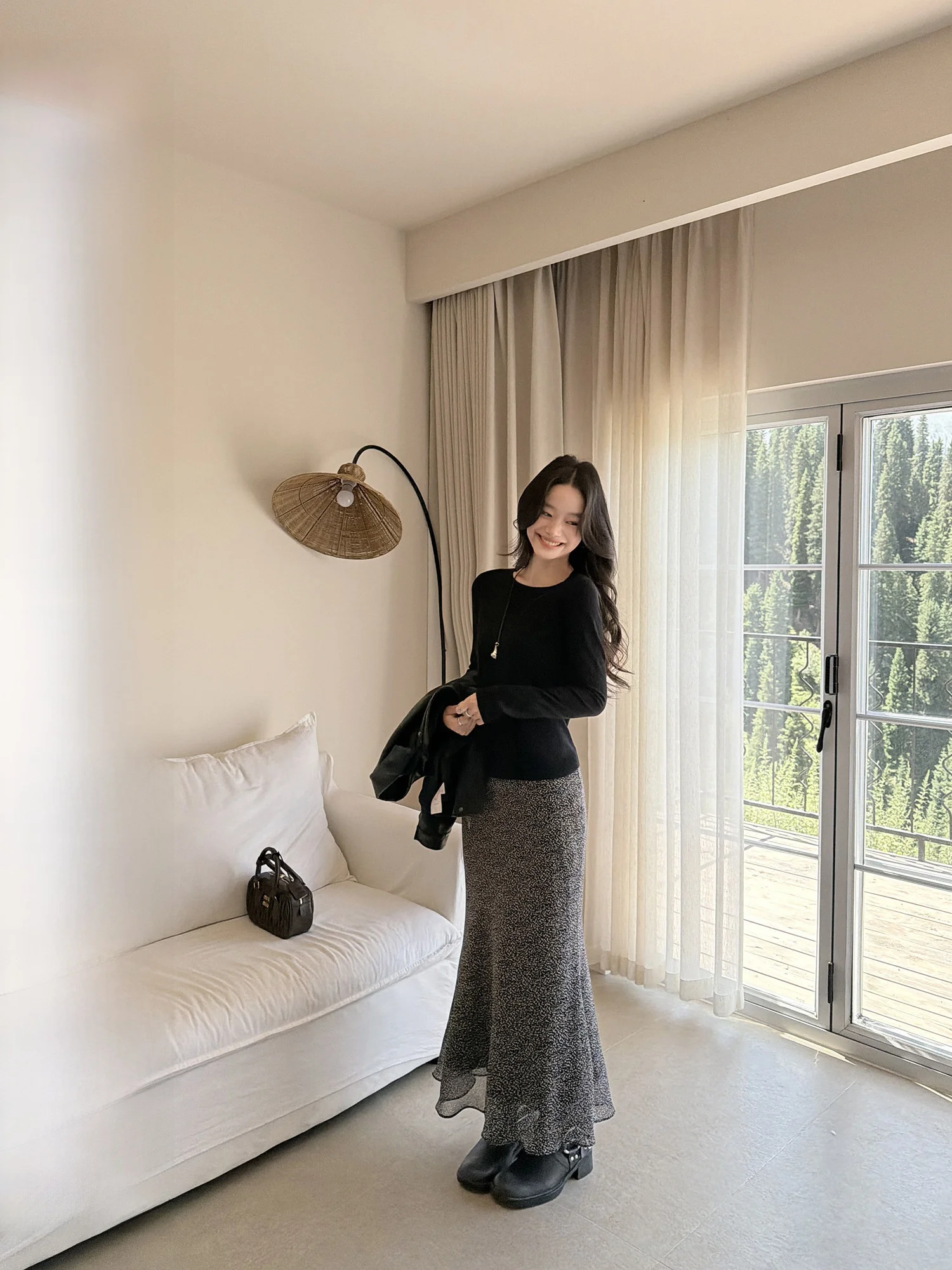 Pusumede Romantic Vintage Floral Fish Tail Half Skirt Women's Elastic Waist Bodycon Long Skirt Standard Fit Polyester Fiber