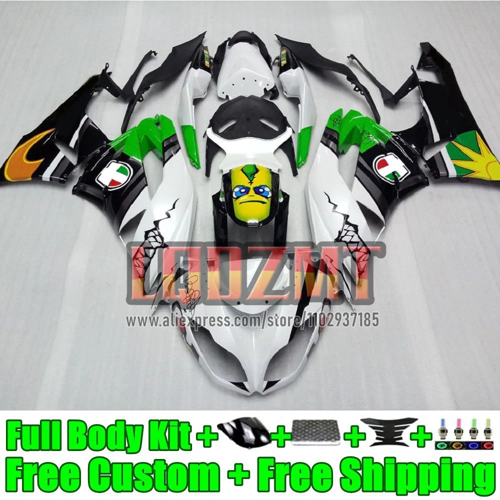 Injection Body For KAWASAKI NINJA ZX636 ZX-6R ZX 6R 636 40No.19 shark green ZX6R 2009 2010 2011 2012 ZX-636 09 10 11 12 Fairing