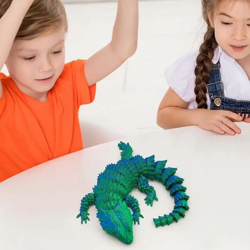 Animal Model Toy 3D Printed Lizard Fidget Toys Funny Relaxing Toys Novelty Home Ornaments Colorful Table Decorations