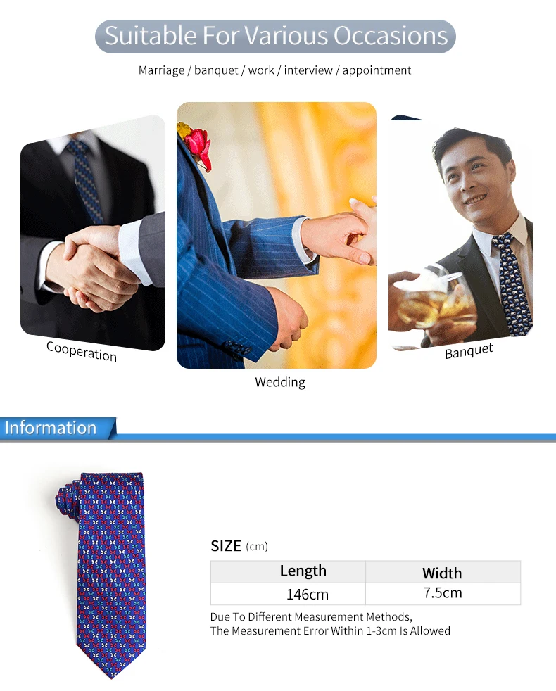 Tailor Smith Krawatte aus 100 % Seide für Herren, handgefertigte Krawatte mit Tiermuster, Krawatte zum Vatertag, Geburtstag, Geschenk – Detail 2