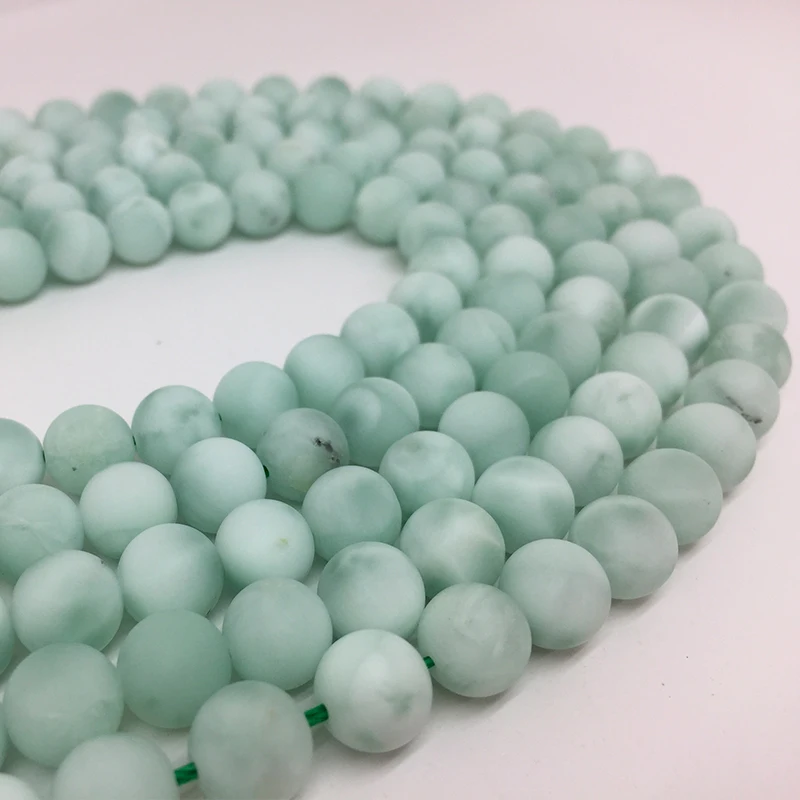 4 6 8 10 mm Natural Green Angel Round Smooth Granules Loose Stone Granules DIY Make Bracelet Accessories 15Inches Health Wealth