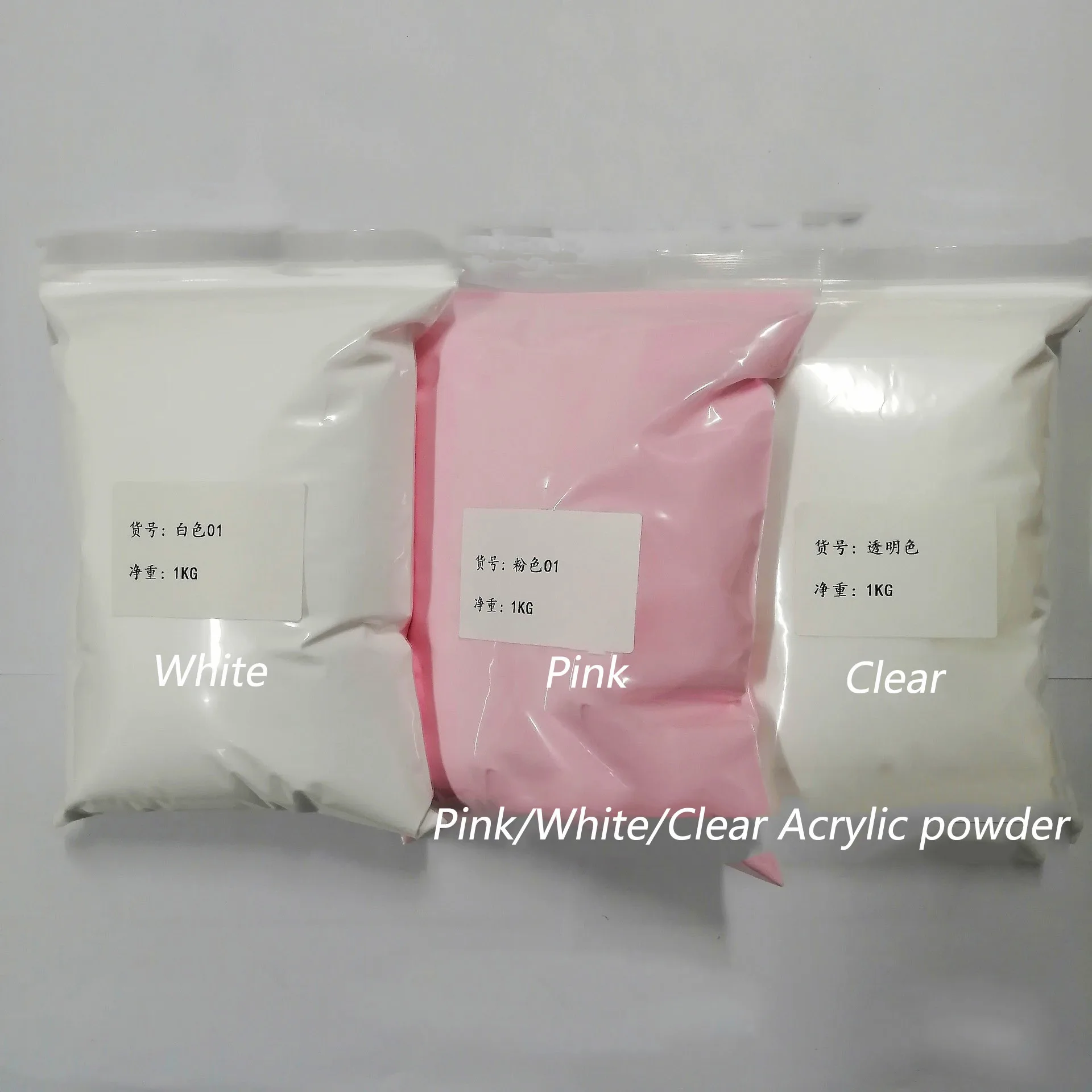 100G Solid Dip/Acrylic Powder White Clear Pink Powder Nail Dust 3 Colors Chrome Nail Powder Dipping Powder Pigment For Nails Art