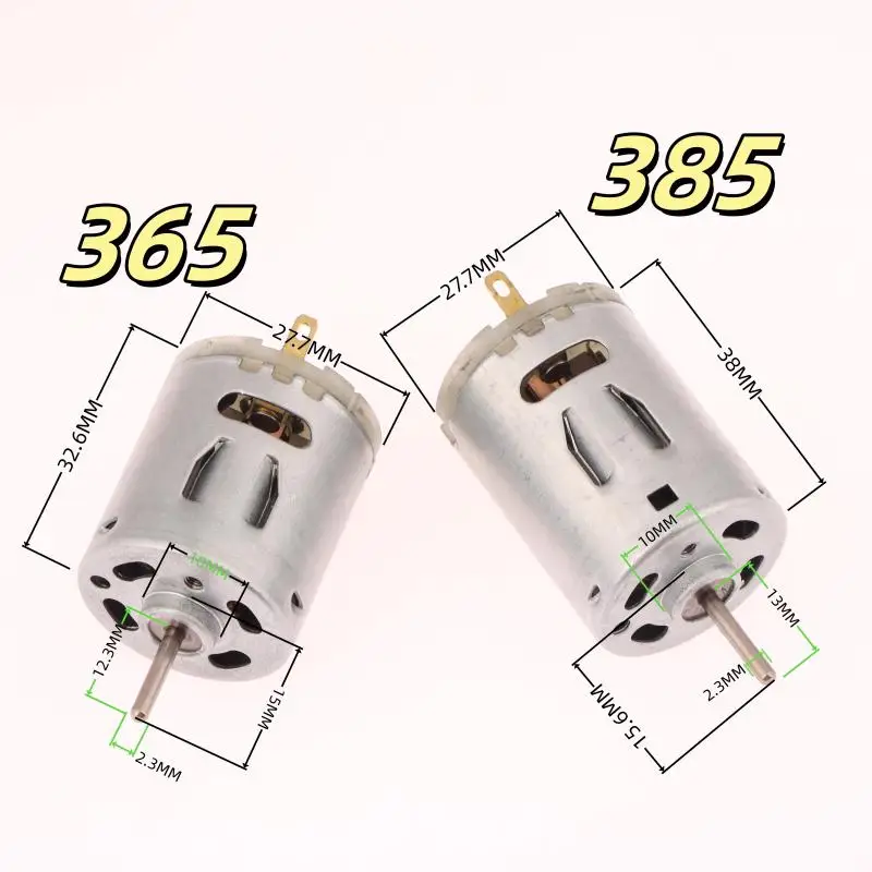 1 قطعة موتور تيار مباشر 12 فولت 365 385 عالية السرعة فرشاة الكربون محرك كهربائي لتقوم بها بنفسك لعبة مروحة محرك صغير صغير لمجفف الشعر