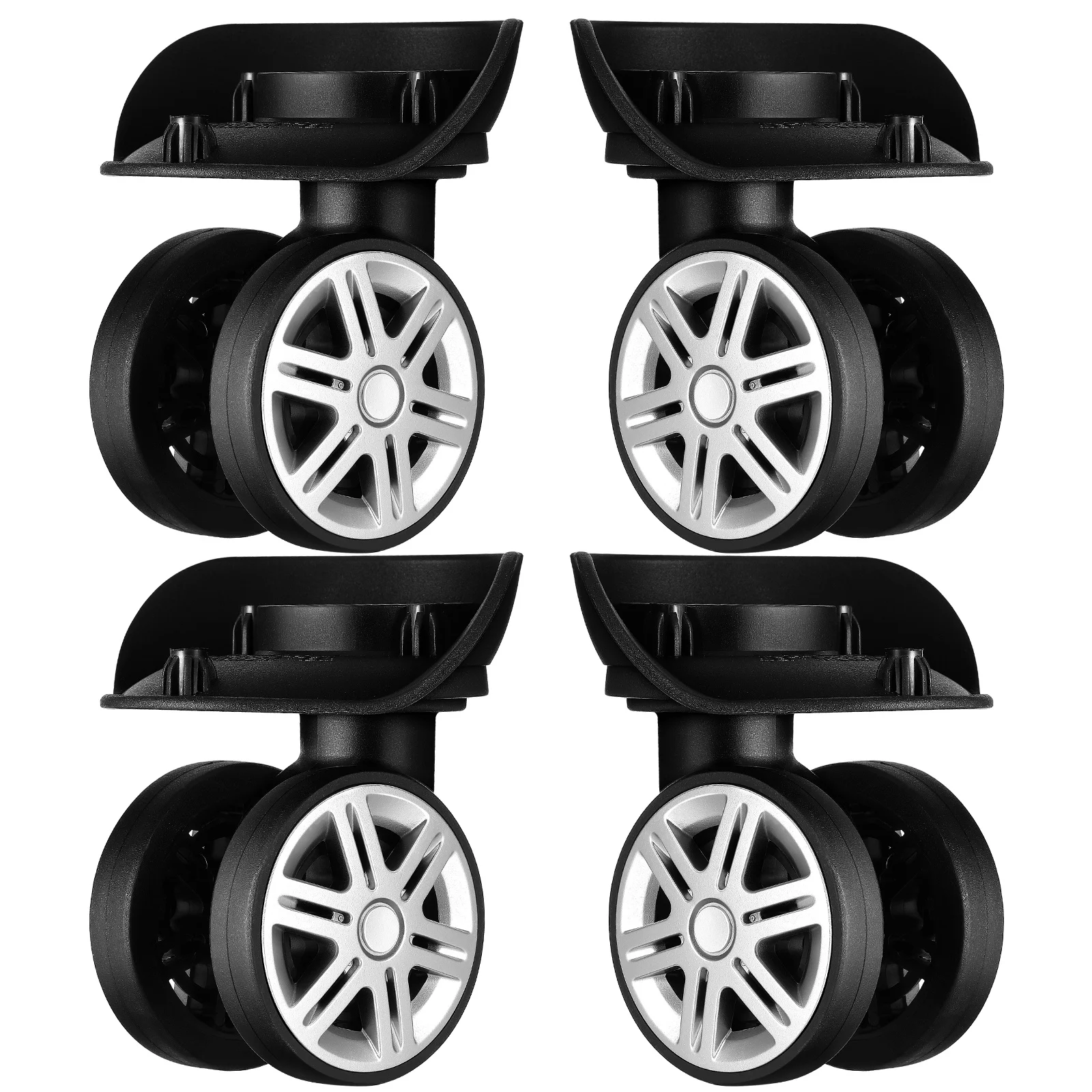 

4Pcs Suitcase Wheels Replacement Heavy Duty ABS Material Dual Row Flexible Steering Travel Luggage Caster Wheels