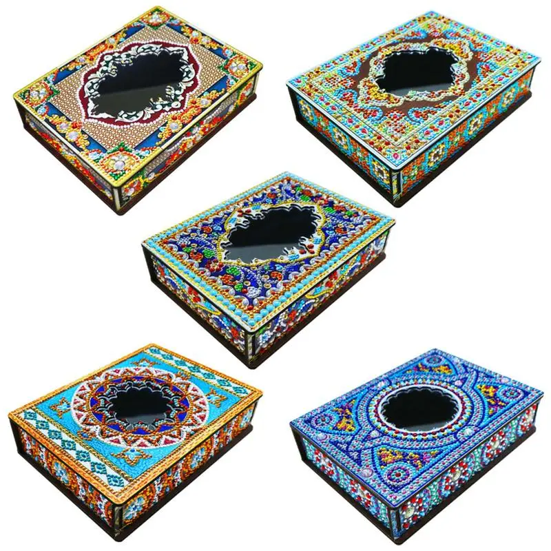 Dresser Jewelry Box Countertop DIY Rhinestone Jewelry Containers Desktop Decorative Storage Solution Earrings Necklaces Birthday