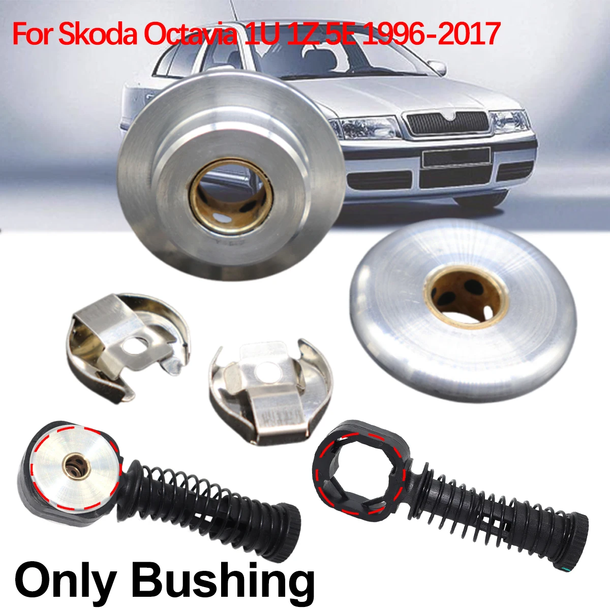 

For Skoda Octavia 1U 1Z 5E 1996-2017 8MM 10MM MT Gear Shift Cable Linkage Rod Shifter Pivot Bushing W/ Lock Washer Clip Repair