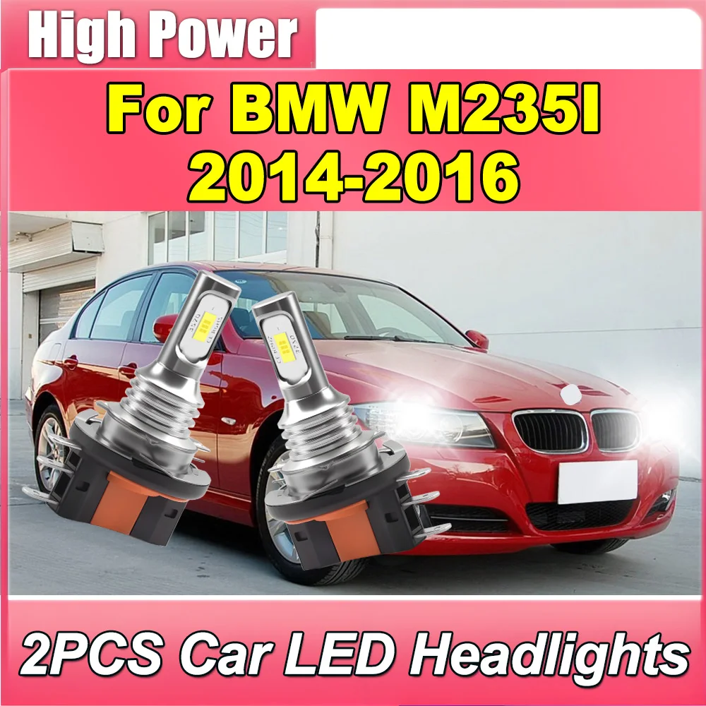 

2 шт., автомобильные лампы высокой мощности 3570 CSP Chips H15, 6000K, супер белая светодиодная фара 20000LM Plug and Play для BMW M235I 2014 2015 2016