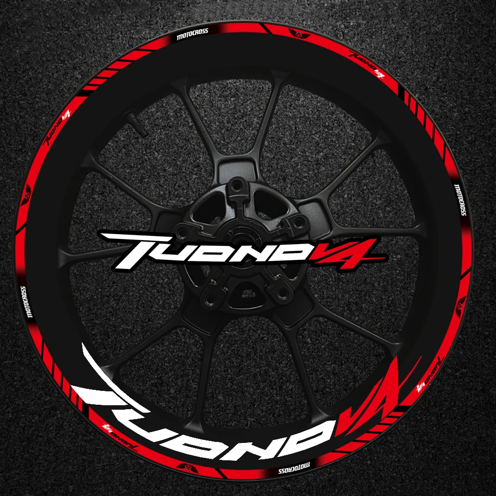 For Aprilia Tuono V4 1100 Factory V4R 17 Inches Reflective Motorcycle Wheel Hub Stickers Moto Inner Rim Stripe Decal Accessories