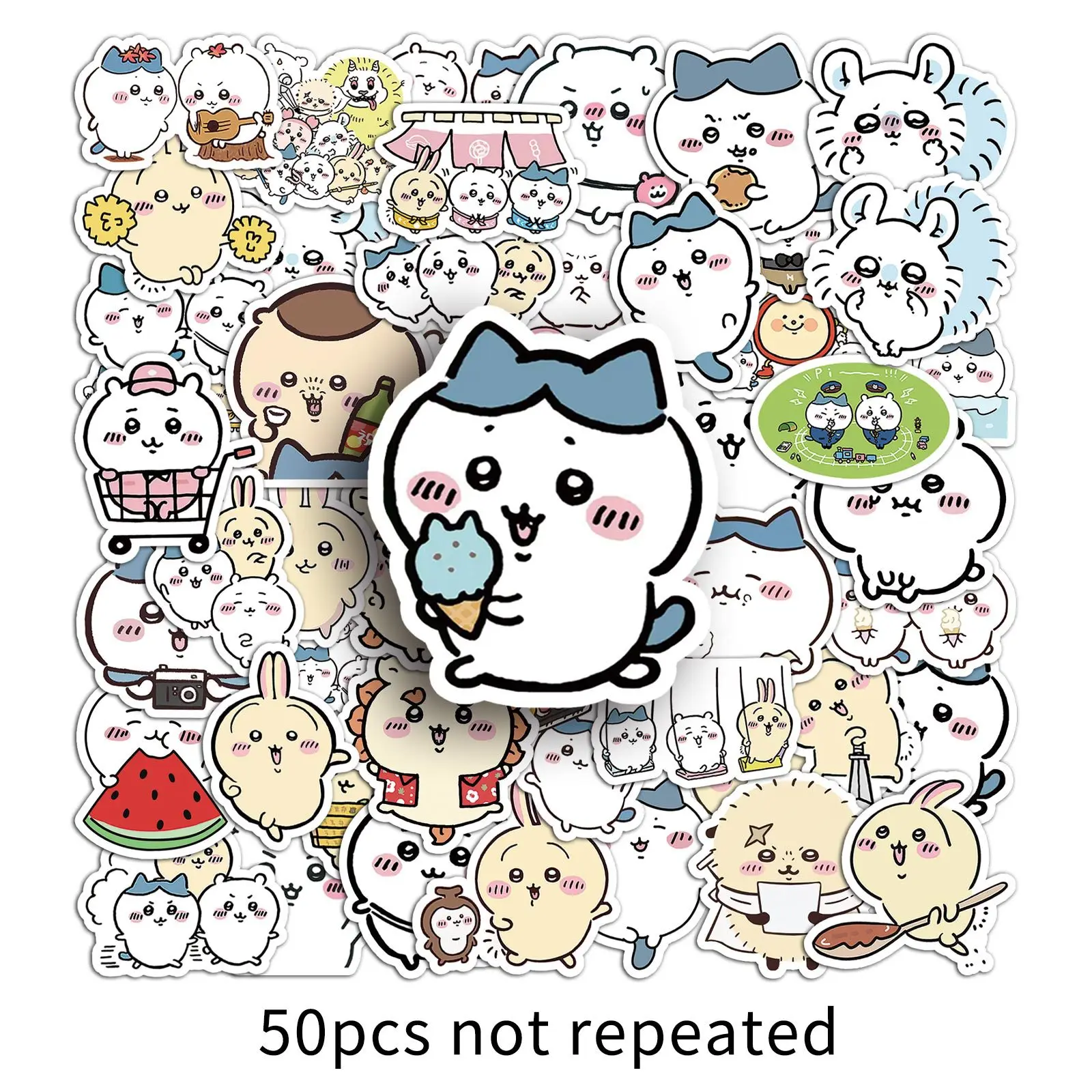 

50Pcs Cute Chiikawa Stickers DIY Waterproof Vinyl Scrapbook Phone Case Water Cup Lovely Cartoon Anime Sticker Kids Gift Toy