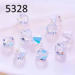 Cristallo originale dall'austria 5328 Bicone perline sciolte strass per la creazione di gioielli borse per Nail Art accessori per la decorazione del panno