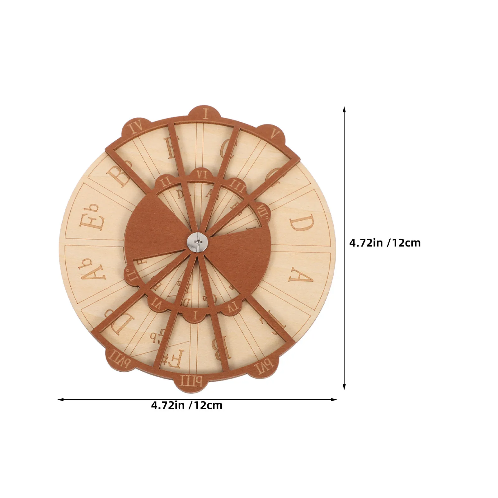 2Pcs Wooden Circle of Fifths Guitar Chord Trainer Piano Learning Tool Music Theory Wheel Chord Assist Scale Identifier Portable