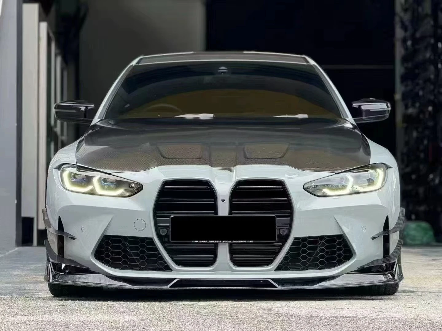 Yaochi G80 G82 M3 M4 2021+ New 100% Dry Carbon Fiber Side Splitters Exhaust Front Bumper Canards Bolt-On Protection Car