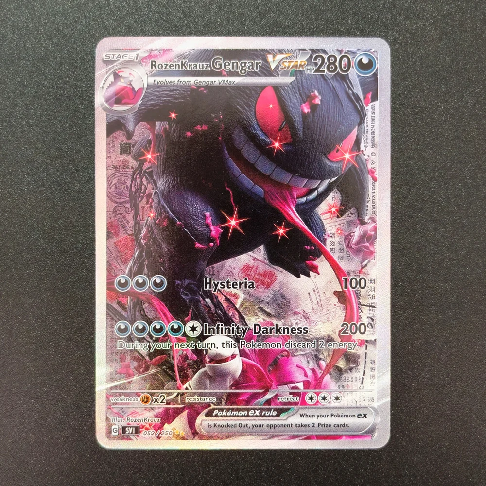 Tarjetas Pokémon Gengar Multi-Estilo en Inglés y Japonés, VMAX V EX, Fan Art, SAR, IR, Arcoíris, Dorado, Flash, Coleccionables
