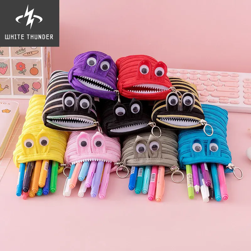 Creatieve Rups Rits Etui Leuke Dier Pen Case School Pencilcases Voor Kid Student Pen Zak Kawaii Opbergtas Gift