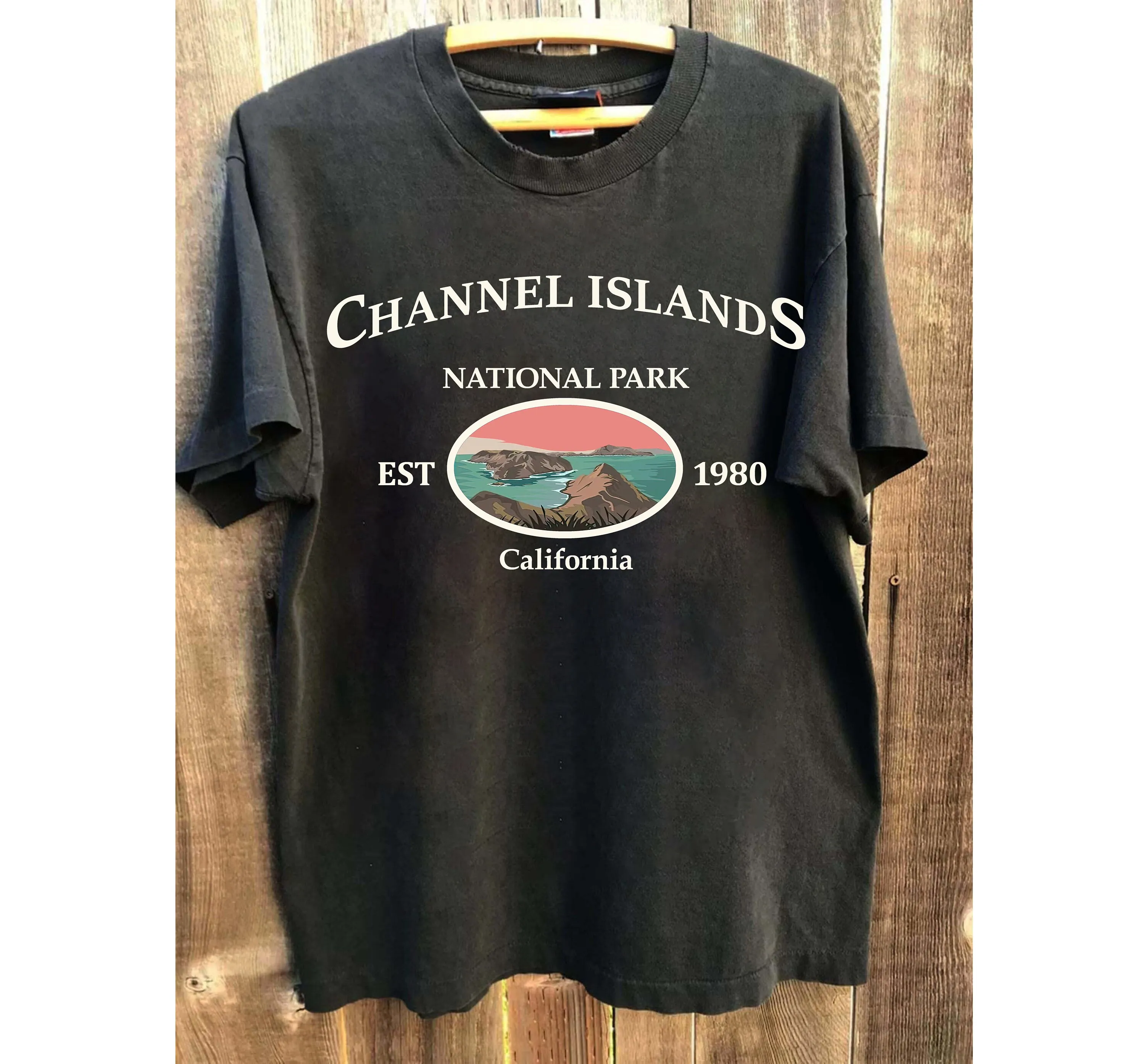 Channel Islands SweaT T Shirt National Park Retro Midcentury MinimalisT Travel