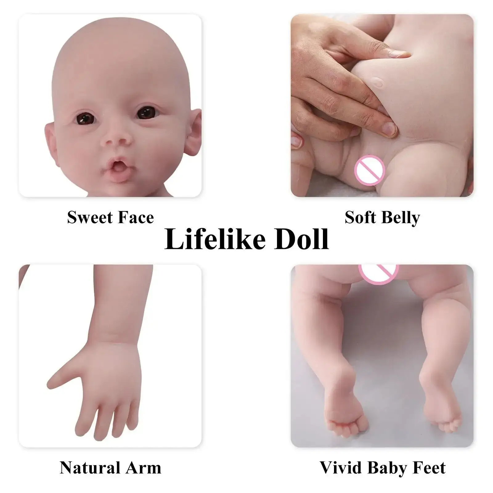 Realistic Bebe Newborn Full Silicone Baby Reborn Doll 47cm 18.5inch Girls Lifelike Solid Visible Veins Toys