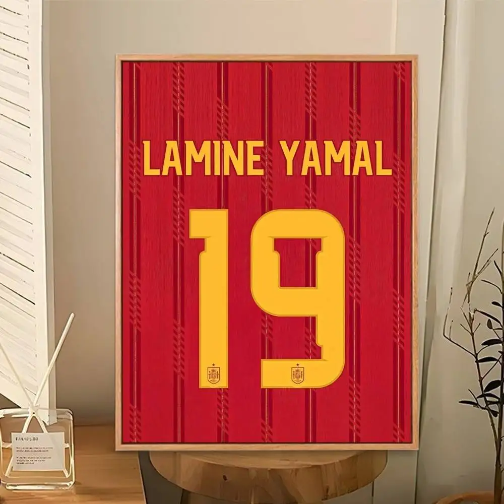 football Lamine Yamal   Poster Perfect Space Sticker Self Adhesive for Office Home Theater Wall Art Decor Fancy Gift