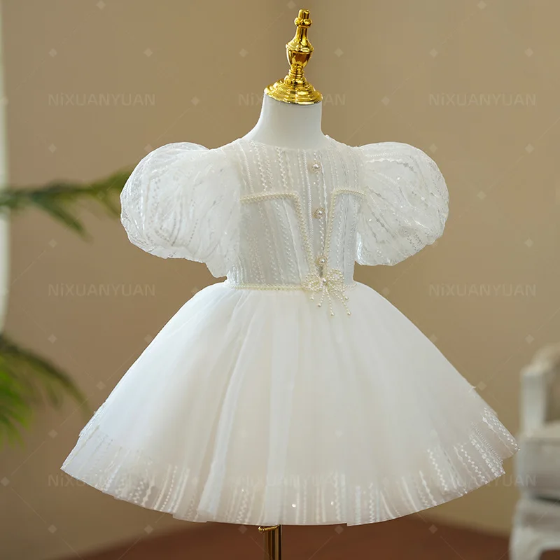 Vestido de primera comunión para niña, vestidos elegantes para niña, Boutique, fiesta, bodas, Princesa, ceremonia de flores para bebé