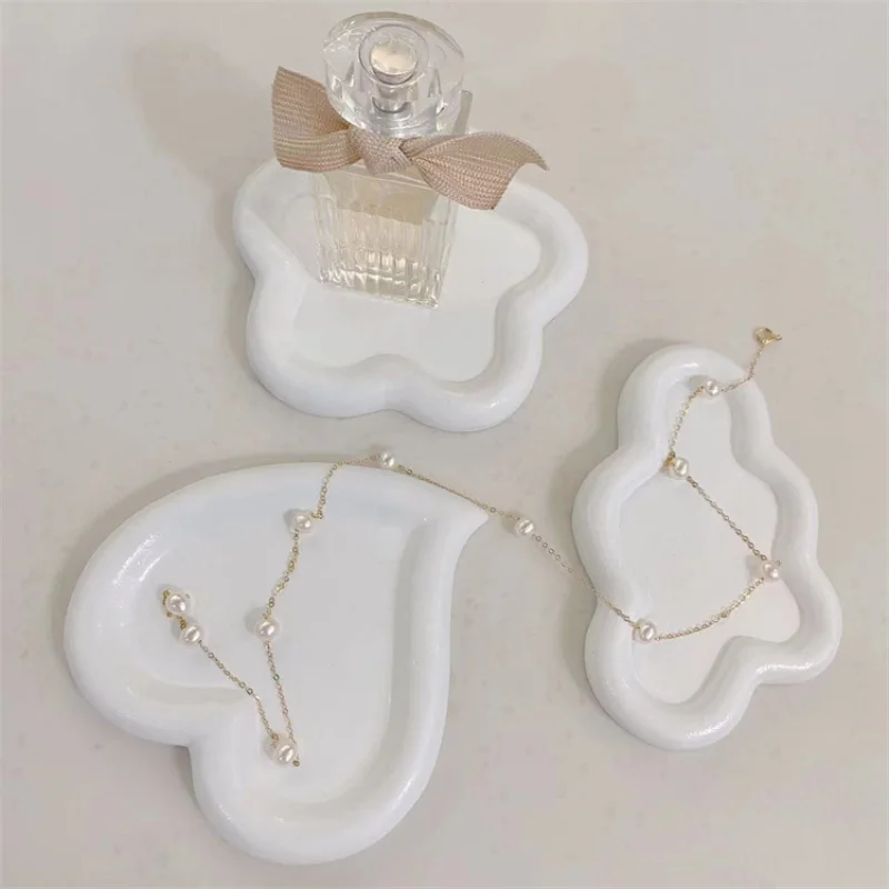 Household Accessory Storage Tray, Cute Heart-Shaped Jewelry Tray, Cloud Tray, Coaster, Creative Home Decoration Props