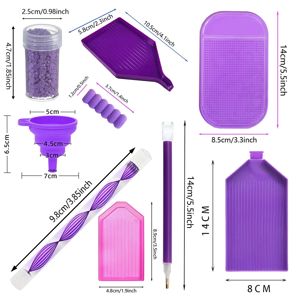 Diamond Art Accessories Painting Pen Kit DIY Plastic Suitcase Three-tier folding storage box Bead organizer storage container