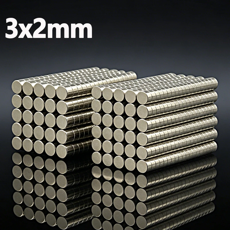 3x2mm Magnet N35 NdfeB Small Round Shape Neodymium Magnet Permanent Magnetic Imanes 3*2mm Accessory 50-2000pcs Fridge Craft Diy