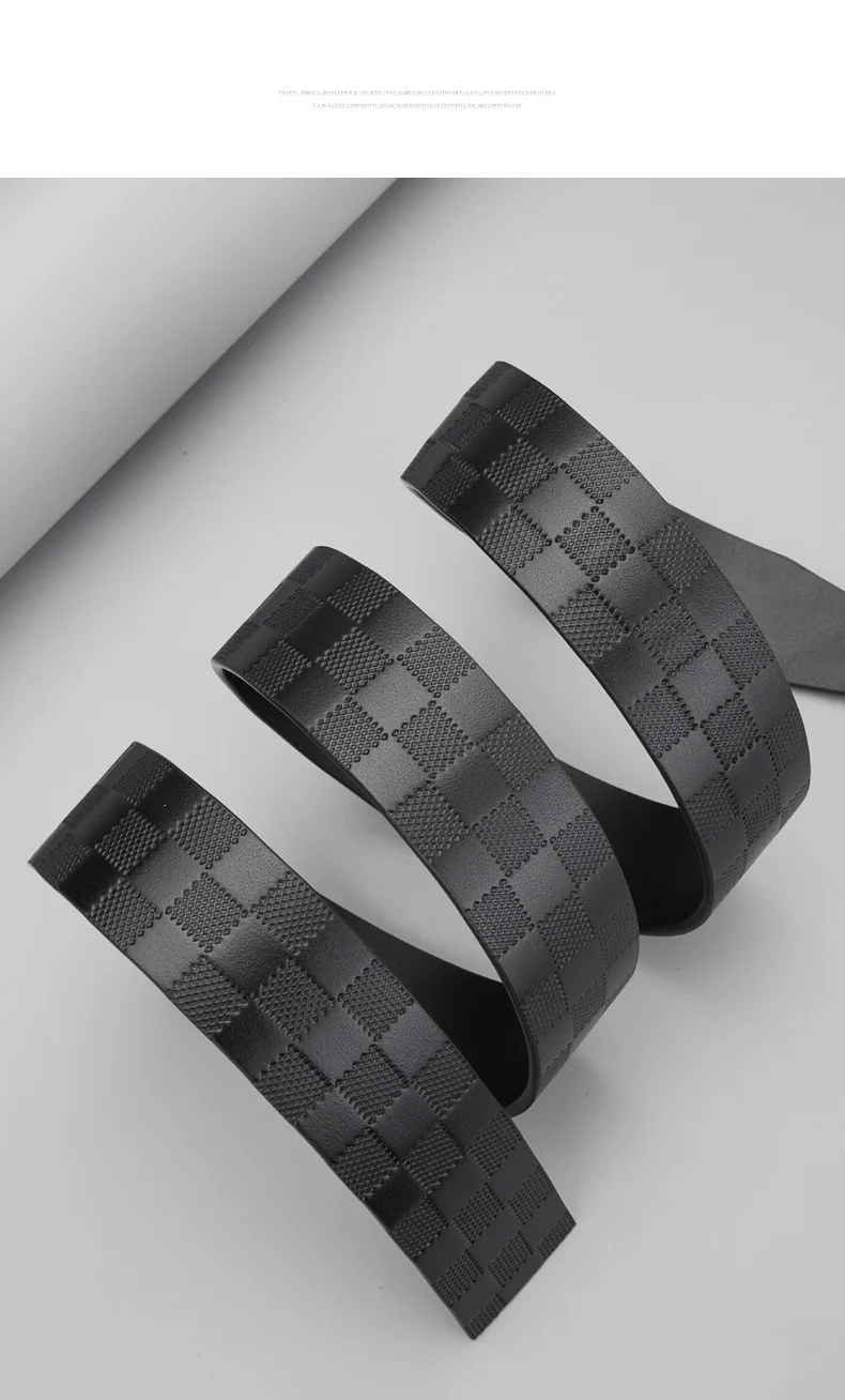 3,5 CM Breite Keine Schnalle Rindsleder Echtes Leder Gürtel Qualität Automatische Druck Wasitbad Strap Bussiness Männlich Gürtel Männer Ohne Schnalle – Detail 12