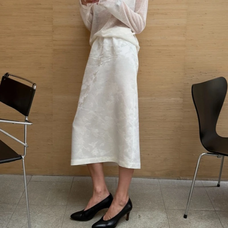 Tsiisd Elegant Women's Floral Skirt Luxury Premium High Waist Commuting Fashion Evening Party Outfit Female Maxi Skirts New 2026