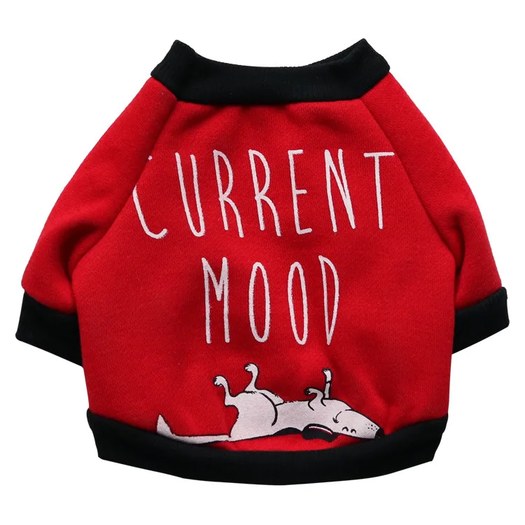 

Factory Christmas Pet Dog Cat Clothing, "Current Mood" Funny T-Shirt for Puppy Kitten, Wholesale Autumn Winter Apparel