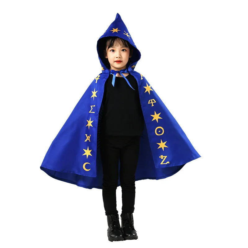 قبعة معالج ساحر الهالوين للأطفال عبر الحدود من مادة البوليستر ملحقات أزياء المسرح العرقي