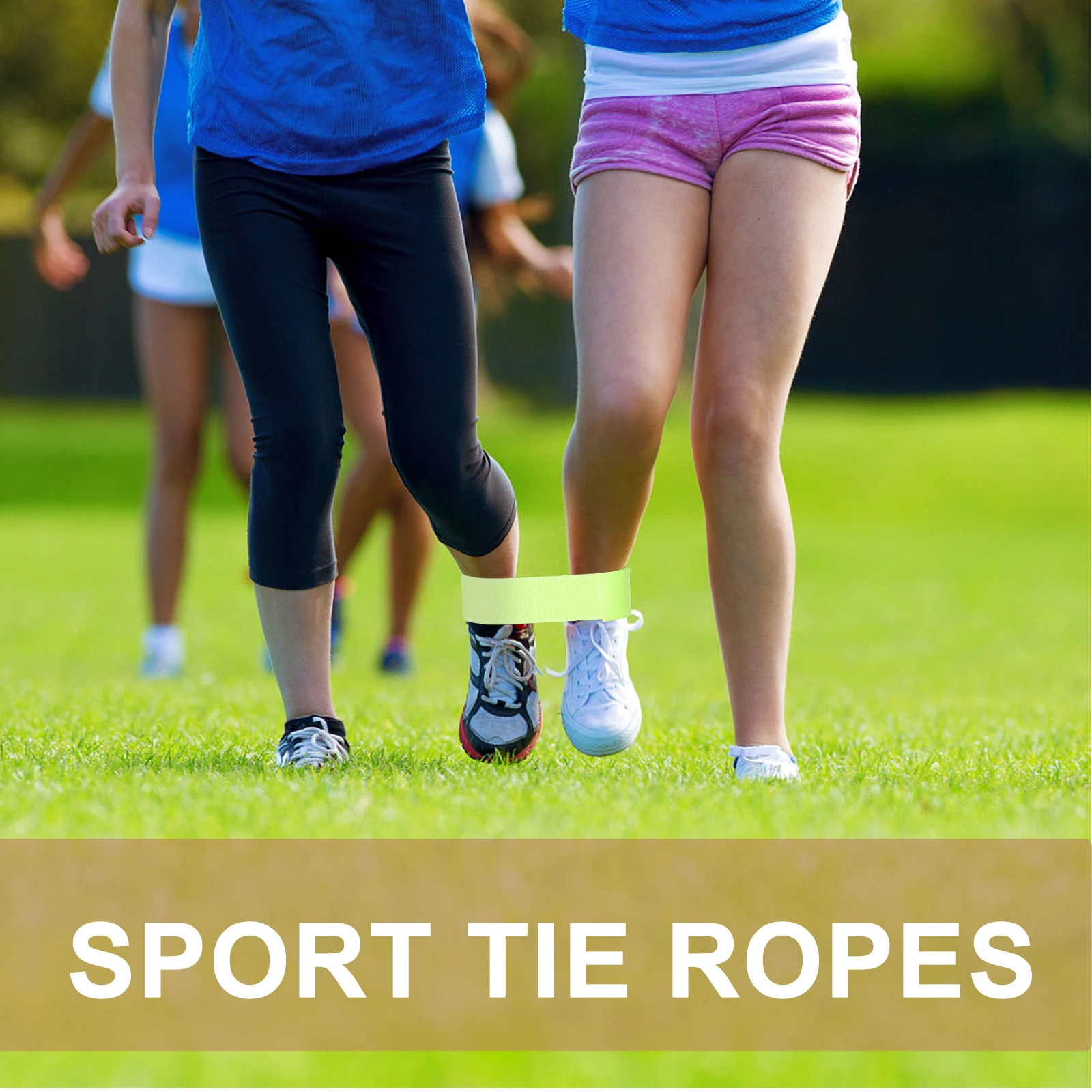 

6pcs Elastic Tie Ropes For Three Legged Race Adjustable Leg Bands Game Carnival Party Decor With Tape Strap High Density