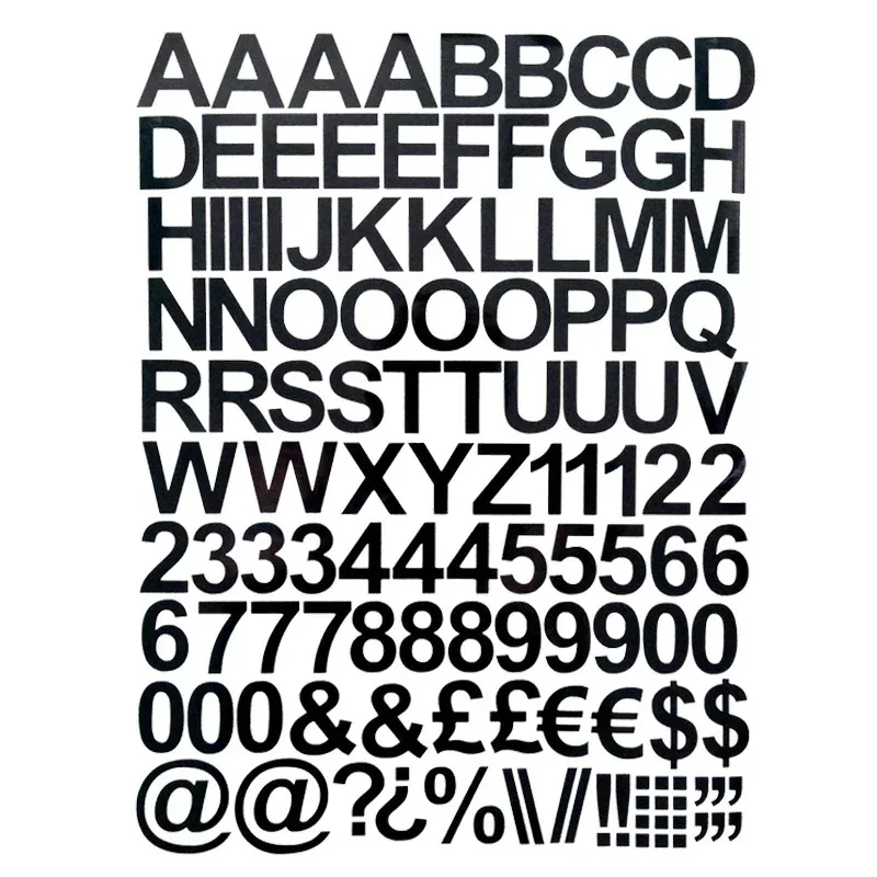 

Adhesive vinyl letters and numbers, car top stickers, 0-9 20cm PVC KK