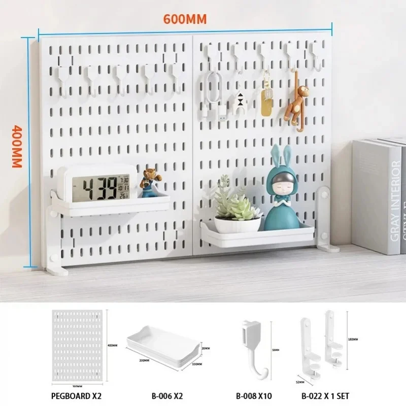 Drill Free Desktop Pegboard Organizer For Gaming Desk Game Controller Headphone Figure Storage Shelf Hooks Display