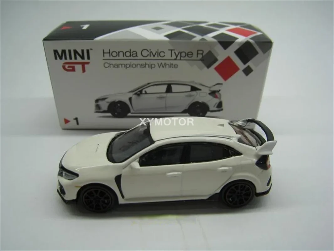 TSM MINI GT 1/64 For Honda Civic Type R FK8 Metal Diecast Model Car Gifts Display Blue/White