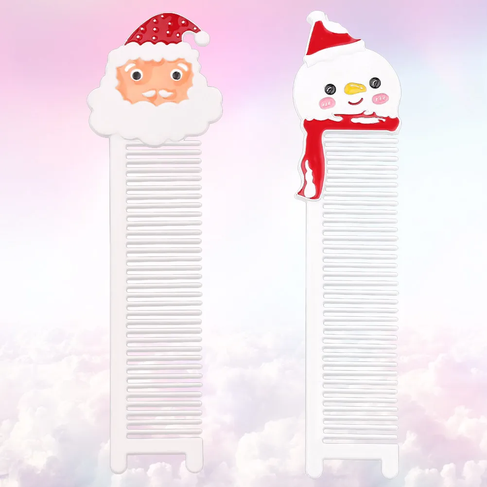 

2 шт. Рождественские расчески для волос из цинкового сплава премиум-класса, антистатические, портативные, для массажа кожи головы, с гладкими зубцами, для девочек