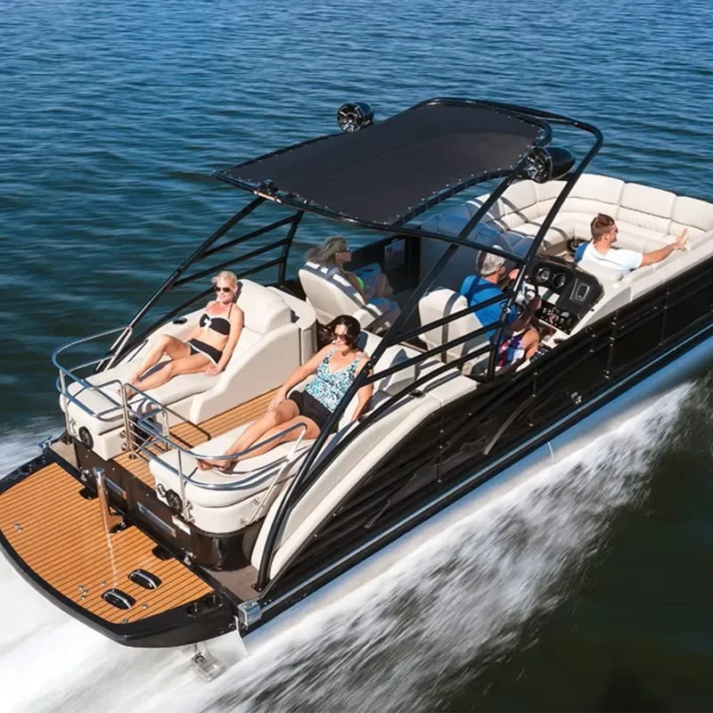 Wholesale customized aluminum pontoon boats for fishing, cruising and party leisure made in China factory.