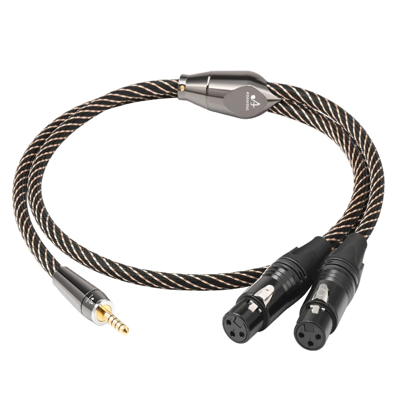 Hi-end HiFi XLR Audio Cable 4.4mm Balanced for Headphone Cable 4.4mm Jack to 2XLR Wire Gold Plated plug 2XLR Male/Female Cable