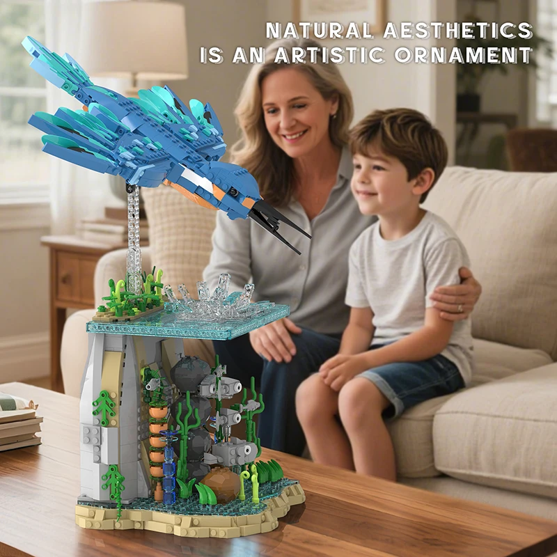 1310pcs Kingfisher Bird Building Blocks Set,DIY Animal Model Kit,Toy for Kids Adult Teen,Home Decor,Creative Christmas Gift Idea